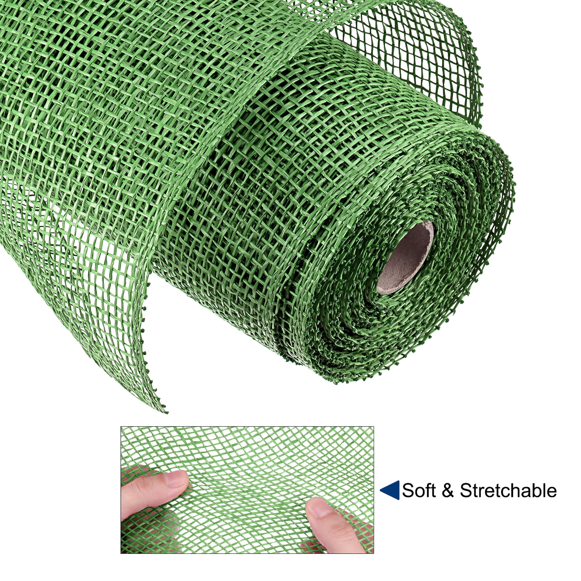 Uxcell PP Burlap Mesh 10" x 10 Yards Decorative Wrapping Ribbon, Olive 1 Roll