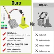 Kzreect 18V to 12V Step Down Converter Compatible with Ryobi 18V Battery Adapter, Voltage Converter DC 12V 15A 180W Buck Converter