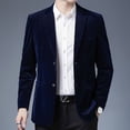 thumbnail image 4 of Traje pequeño de pana para hombre de otoño e invierno, traje convencional, cuello, color primario, color sólido, traje de hombre coreano, 4 of 6