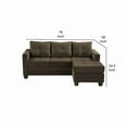 thumbnail image 2 of 78 Inch Reversible L Shape Sofa Chaise Lounger, Brown Microfiber Fabric, 2 of 5