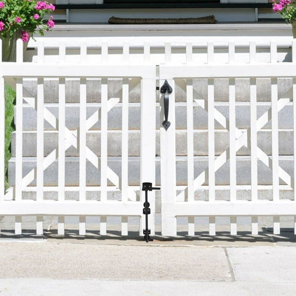MERRYHAPY Heavy Duty Gate Ground Latch for Wooden Gates with Black Weather Resistant Coating and Secure