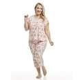 thumbnail image 3 of Ensemble de Pyjama en Poly Suède pour Femmes avec Haut à Manches Courtes et Pantalon Capri, 3 of 9