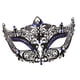 thumbnail image 2 of Máscara de mascarada con accesorios, máscara para ojos con diamantes de imitación, máscara de graduación, cubierta facial de media cara azul, 2 of 9