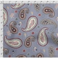 thumbnail image 4 of Soimoi Asian Paisley Printed, Cotton Satin Spandex, Sewing Fabric by The Yard 54 Inch Wide, Decorative Fabric for Dresses and Home Accents, Light Purple, 4 of 5