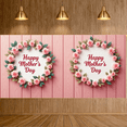 thumbnail image 3 of Floral Design Mother's Day Banner Rose Decoration Flower Wreath Mother's Day Sign for Celebration Decoration Event Party, 3 of 9