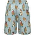 thumbnail image 2 of FREEAMG Guinea Pig Christmas Cavy Hamster Snowflake Pattern Men's Pajama Pants Shorts Sleepwear Lounge Pajama Bottoms, 2 of 7