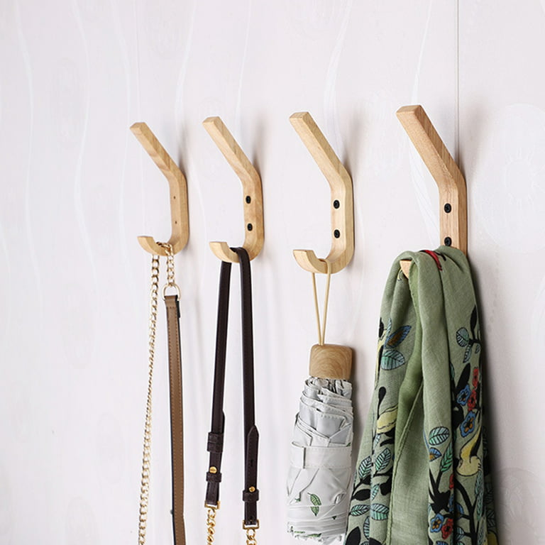 NUZYZ Coat Hook Shape Wood Household Clothes Hangers for Kitchen