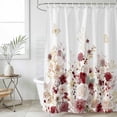 thumbnail image 6 of Red Spring Floral Shower Curtain Set - Long 72" x 84" Washable Bathtub Curtain with 12 Hooks, Elegant Pastoral Flowers Watercolor Waterproof Fabric Stall Shower Curtains for Bathroom/Bathtub Décor, 6 of 6