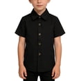 thumbnail image 3 of YunPes Girls Boys Short Sleeve Kids Casual Solid Button down Shirt Dress Shirt Wrinkle Free Oxford Shirts Formal School 𝐔niform, 3 of 4