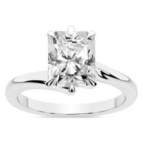 IGI Certified 1 Carat Radiant Shape Lab Grown Diamond Engagement Ring | 14K White Gold | Seraphina Twist Prongs Solitaire Diamond Ring | FG-VS1-VS2 Quality Friendly Diamonds