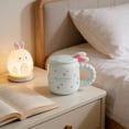 thumbnail image 4 of Tauxra Cute Easter Bunny Ceramic Coffee Mug With Lid Spoon Gift Box For Home Office School Decor, 4 of 7