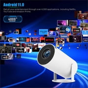 Mini Projector, 180 Degree Rotation Smart Portable Projector Support Wifi6 & Bluetooth, Automatic Correction, Compatible With Laptops/PC/Phones, Suitable for Home Theater, 40 to 130