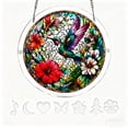 thumbnail image 4 of Acrylic Puzzles Suncatcher Window Hanging, Natural Scenery & Emerald Flame Hummingbird Pattern Jigsaw Sun Catchers Garden Decoration Home Decor 83 Pieces 7.4 Inch, 4 of 8