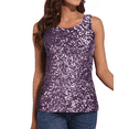 thumbnail image 3 of PrettyGuide Women Shimmer Glam Sequin Embellished Sparkle Tank Top Vest Tops Purple, Medium, 3 of 6