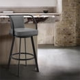 thumbnail image 7 of Pemberly Row 26" Faux Leather Swivel Counter Stool in Gray/Black, 7 of 7