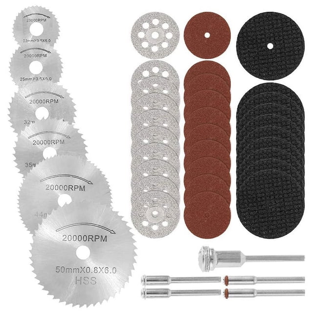 Ensemble de 41 Pcs Roues de Coupe Rotatives Kit d'Outils pour Outils Rotatifs Accessoires pour Résine Métal Bois Pierre