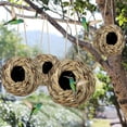 thumbnail image 4 of Hanging Bird Nests House, Spherical Round Mouth Grass Woven Bird Cage Nest, Outdoor Garden Simulation Birdhouse Decorations (4 Pack), 4 of 7