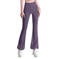 thumbnail image 1 of Gibobby Pantalones deportivos Mallas deportivas para correr antirozaduras de talle de secado rápido sin costuras de Color sólido para mujer(Morado， S), 1 of 5