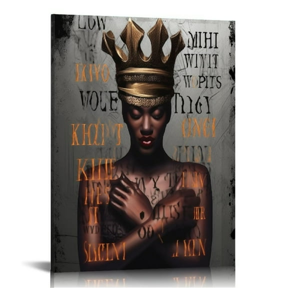 JEUXUS Framed African American Wall Art Man Inspirational Quotes Black King Wall Decor Men Poster Print Picture Painting Artwork for Living Room Bedroom Bathroom Office Home Decor 16x20in
