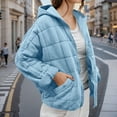 thumbnail image 5 of RQYYD Quilted Jackets for Women Women's Causal Lightweight Hoodies Long Sleeve Oversized Zip Up Winter Coats, 5 of 7