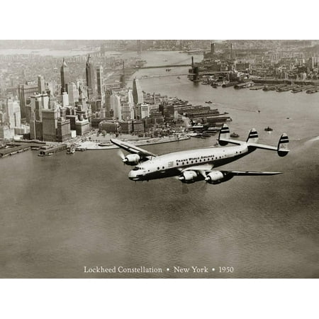 - Lockheed Constellation, New York 1950 Passenger Jet Plane Aviation Sepia Vintage Photo Print Wall Art By Clyde Sunderland