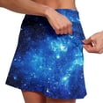 thumbnail image 3 of 2 In 1 Skorts for Women Crossover High Waisted Tennis Skirt with Built-In Shorts Summer for Athletic Gym Running Shorts with Drawstring,Blue,XL, 3 of 5