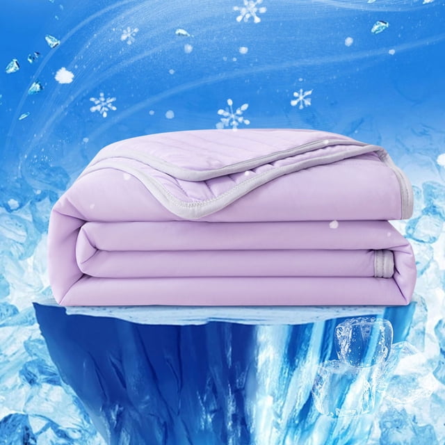 Ice Blanket Lightweight Breathable Double Ice Cool Summer Calming Quilt Solid Color Blankets For Hot Sleepers
