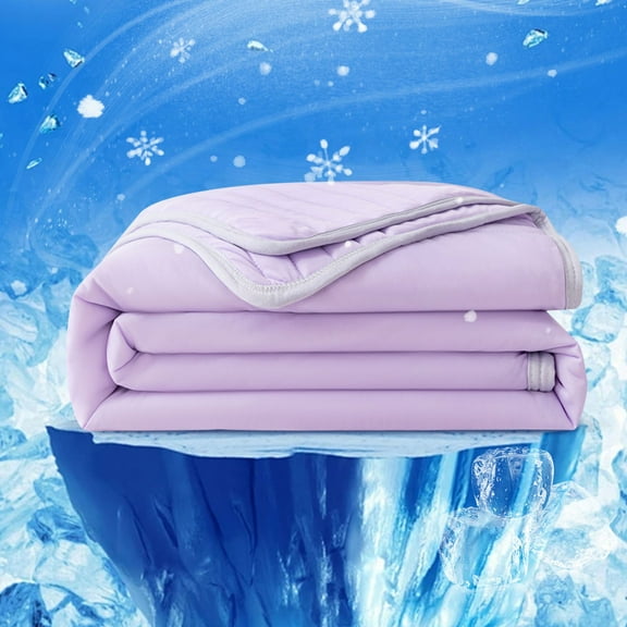 Four-Piece Bedding Set,Ice Blanket Lightweight Breathable Double Ice Cool Summer Calming Quilt Solid Color Blankets For Hot Sleepers