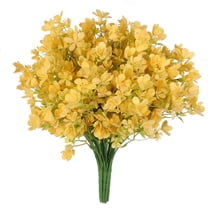 Yellow Artificial Flowers Real Touch Plastic Greenery Faux Bouquets - DIY Home Decor, 10pcs Bulk