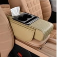 thumbnail image 1 of 5-in-1 Car Armrest Storage Box, PU Leather Console Organizer with Cup & Phone Holder, Tissue Slot & Side Pockets for Most Sedans, 1 of 9
