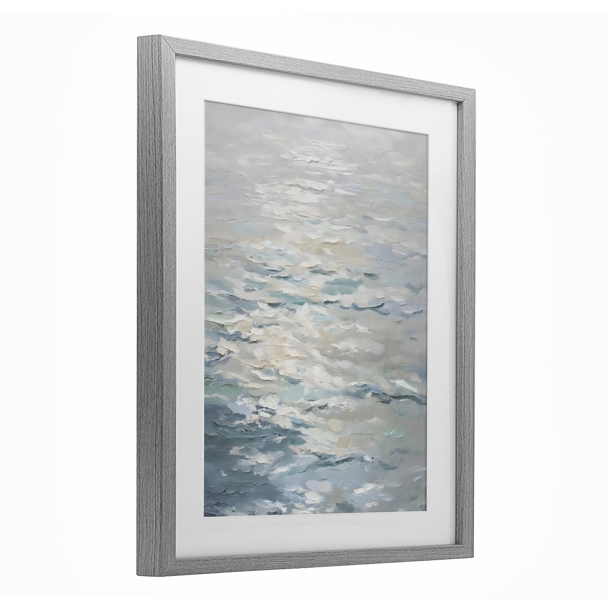 Stupell Industries Shallow Reflections Calm Sea Gray Framed Print Under Glass, design by Riley B