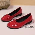 thumbnail image 5 of Xfvqtps Womens Flats with Bow Round Toe Leather Comfortable Shoes for Fall Winter Casual Wear Versatile Colors Height Enhancing Red, 5 of 9