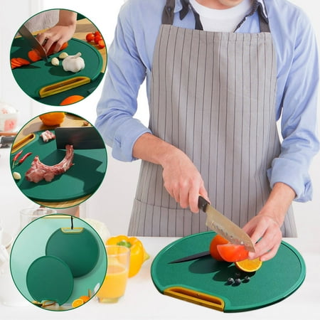 

Christmas Clearance! SuoKom Vertical Chopping Board Household Anti-Mildew Food-Grade Pe Chopping Board Kitchen Non-Slip Round Chopping Board Double-Sided Chopping Board
