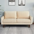 thumbnail image 3 of Pemberly Row Velvet Sofa Modern Couch with Wooden Legs for Living Room-Beige, 3 of 9