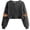 Grey, variant on Women's Witch Crop Sweatshirt Halloween Graphic Long Sleeve Pullover for Seasonal Comfort and Weekend Style White M