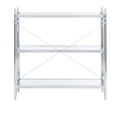 thumbnail image 3 of Pinnacle Chrome Glass 3-Tier Console Table Modern Industrial Design Mobile Shelves, 3 of 10