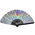 thumbnail image 1 of CSChome Folding Fan Folding Performance Prop: 13 Ribs Brilliant Color Transparent 13 Inch Large Shining Rave Hand Perfect Birthday Gift, 1 of 7