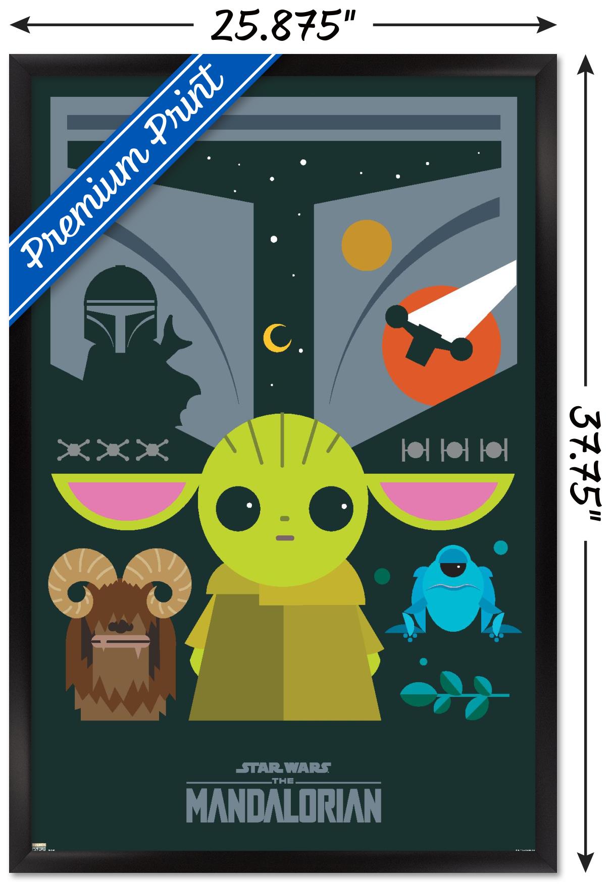 24X36 Star Wars: The Mandalorian - Geo Pop Group Wall Poster, 24" x 36" Framed