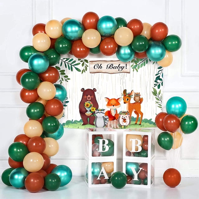 Kit de globos de látex azul y marrón, 68 piezas, para Navidad