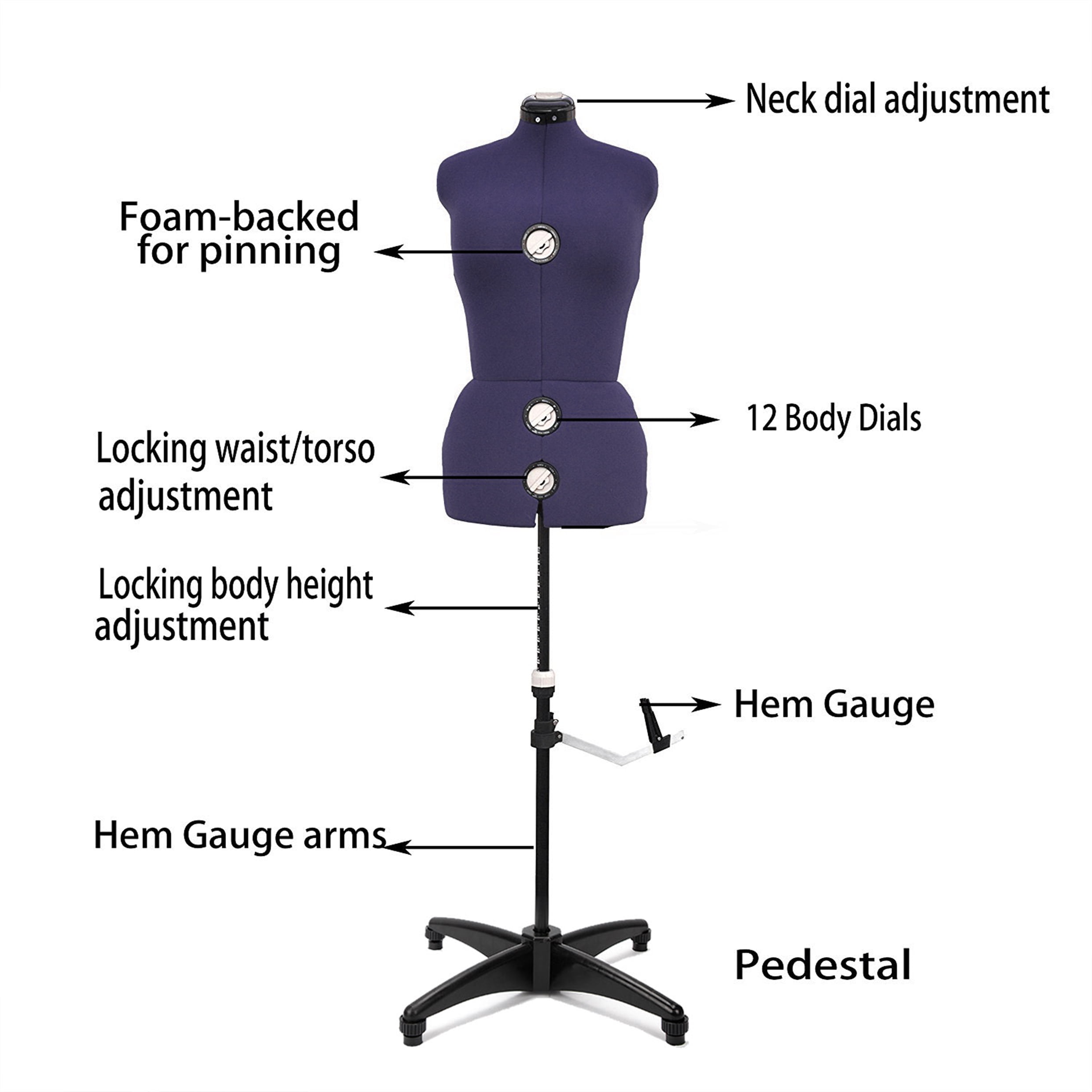 Dress Form Mannequin Base/stand With Matching Neck Cap BS 