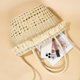 thumbnail image 4 of Xiao Hua Bolso de hombro tejido para mujer, bolso de mano y neceser, elegante bolso de playa de verano, 37 x 5 x 21 cm (blanco), 4 of 5