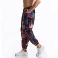 thumbnail image 5 of Mens Harem Pants Floral Paisley Printed Joggers Drawstring Sweatpants Casual Cotton Streetwear Hippie Yoga Pants, 5 of 9