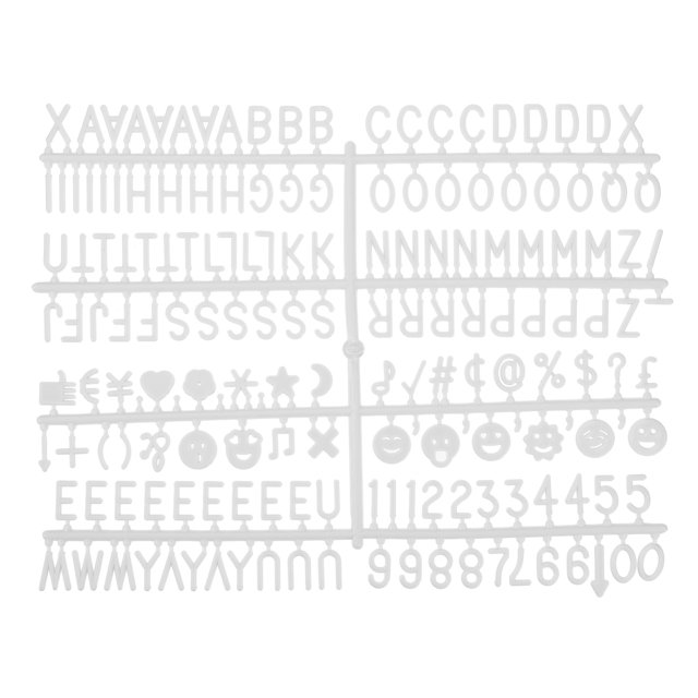 Letras, números y símbolos de tablero de letras de fieltro Uxcell de 3/4 pulgadas, tablero de mensajes intercambiable, blanco