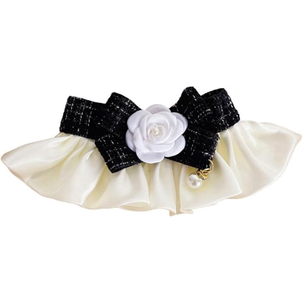 Collar para perro y gato con lazo, lindo disfraz de gato, collar de encaje para mascotas, accesorios de bandana, collar de bufanda para perros pequeños, para perros pequeños