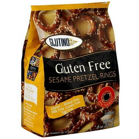 Glutino Sesame Pretzel Rings, 8 oz (Pack of 12)