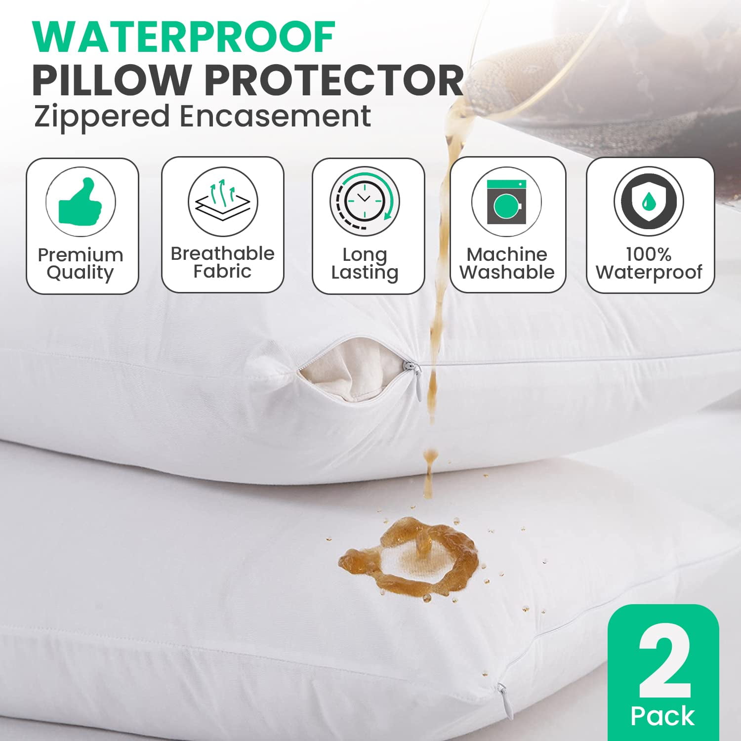 Bed bug pillow protector 2 pack hotsell