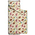 thumbnail image 2 of Football Megaphone Beige Pattern Teens Toddler Nap Mat with Pillow, Sleeping Mat Bag for Preschool Daycare 59"x22", 2 of 6
