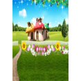 thumbnail image 1 of BSDHOME Polyester Photo Backdrops House Mushroom Children Photo Studio Props Photography Background Flowers 5x7ft, 1 of 4