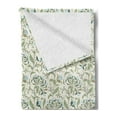 thumbnail image 2 of Green Soft Flannel Fleece Throw Blanket, Pastel Colored Floral Ornaments Soft Petals Leaves Vintage Garden Botany, Cozy Plush for Indoor and Outdoor Use, 60" x 80", Multicolor, by Ambesonne, 2 of 5