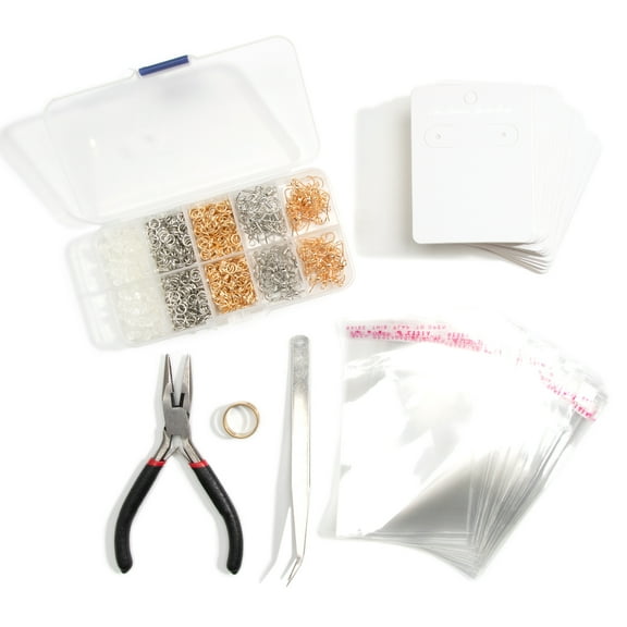 DIY Earring Making Kit with Bulk Findings, Earring Cards, and Accessories